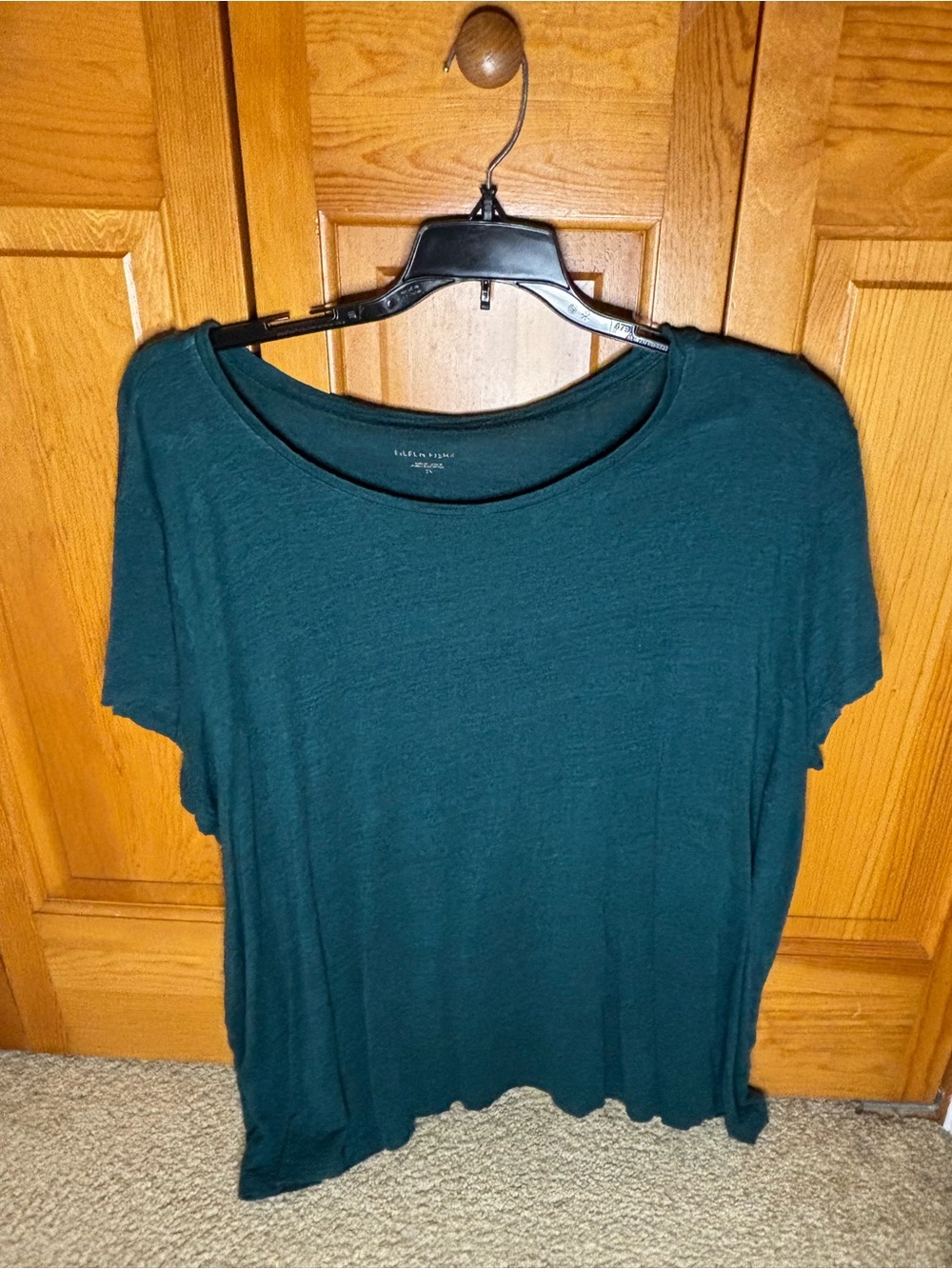 Eileen Fisher Deep Teal Short-Sleeve Crew Neck Top